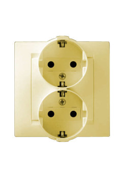 Розетка 2-м СП Simon15 16А IP20 250В с заземл. винт. клеммы сл. кость Simon 1590459-031