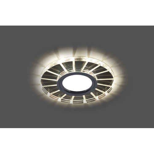 Светильник встраиваемый с LED подсветкой Feron CD982 потолочный MR16 G5.3 прозрачный, хром Светильник встраиваемый с LED подсветкой Feron CD982 потолочный MR16 G5.3 прозрачный, хром