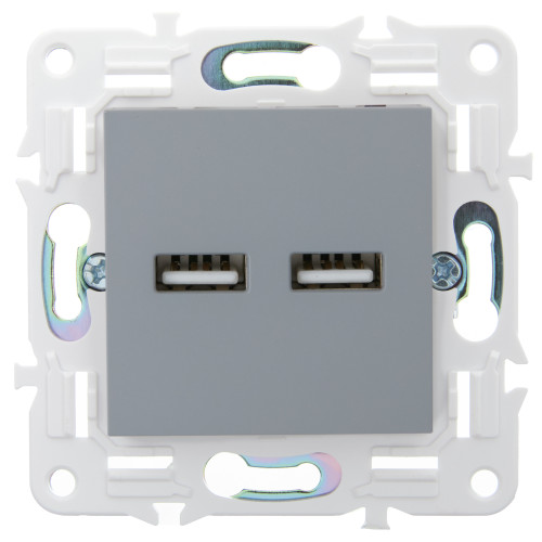 SKANDY Розетка USB A+A 3,1А SK-R15Gr серый IEK SKANDY Розетка USB A+A 3,1А SK-R15Gr серый IEK