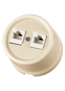 Розетка двойная компьютерная RJ45 сл. кость «Болонь» TDM