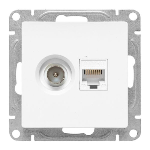 Механизм роз. TV+RJ45 (cat5), бел. Эпика EKF