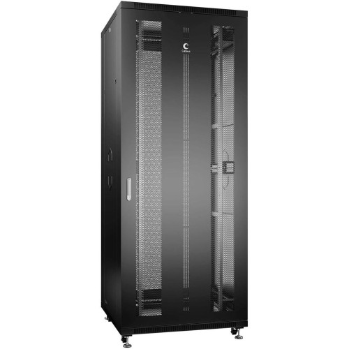 Шкаф серверный Cabeus (ND-05C-42U80/100-BK) напольный 42U 800x1000мм пер.дв.перфор. задн.дв.перфор. 800кг RAL 7035 900мм 132кг 220град. 2055мм IP20 сталь