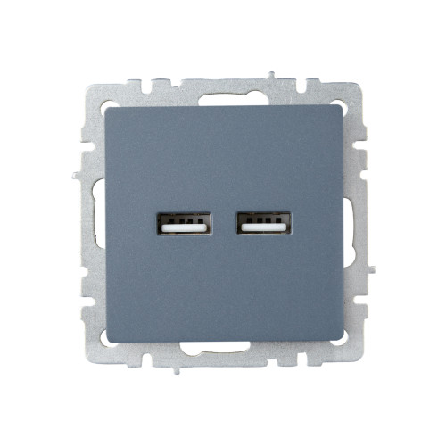 BRITE Розетка USB A+A 5В 3,1А РЮ10-1-БрМ маренго IEK