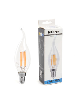 Лампа светодиодная Feron LB-718 Свеча на ветру E14 15W 230V 6400K