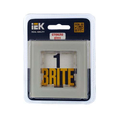 BRITE Рамка 1 -местная РУ-1-2-БрВа стекло ванильный IEK