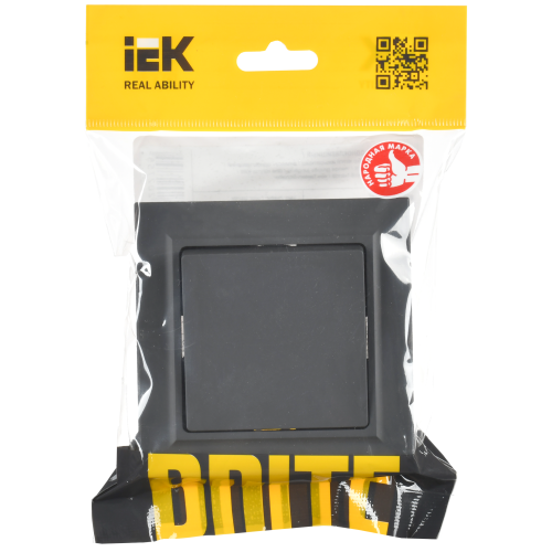 BRITE Выключатель 1-клавишный 10А в сборе ВСР10-1-0-БрГ графит IEK BRITE Выключатель 1-клавишный 10А в сборе ВСР10-1-0-БрГ графит IEK