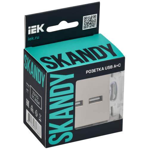 SKANDY Розетка USB A+C 3,1А SK-R14Sh шампань IEK