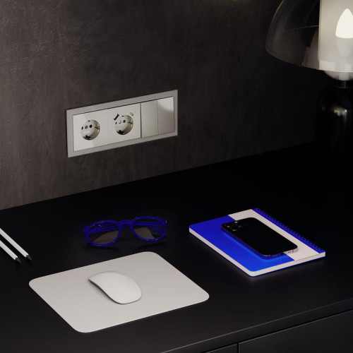 Розетка 1-м СП S70 16А с USB A+С с заземл. защ. шторки механизм шелк Voltum VLS040504 Розетка 1-м СП S70 16А с USB A+С с заземл. защ. шторки механизм шелк Voltum VLS040504