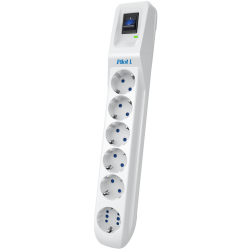 Сетевой фильтр Pilot L GP 6 розеток (5 евро + 1GP) 10 м/ Surge protector Pilot L GP 6 outlets (5 EUR + 1GP) 10 m white