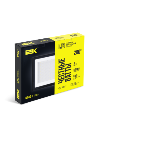Прожектор СДО 06-200 светодиодный черный IP65 6500 K IEK Прожектор СДО 06-200 светодиодный черный IP65 6500 K IEK