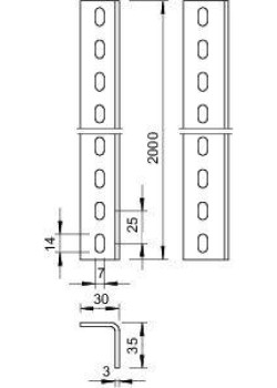Профиль угловой 30х35 L5000 WP 30 35 5000 FT гор. оцинк. OBO 6373103