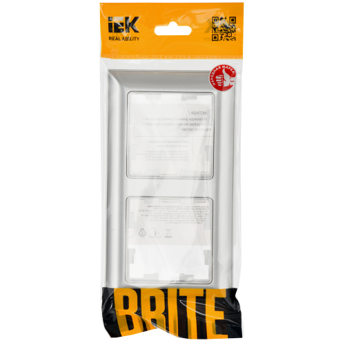 BRITE Рамка 2-местная РУ-2-Бр алюминий/алюминий IEK BRITE Рамка 2-местная РУ-2-Бр алюминий/алюминий IEK