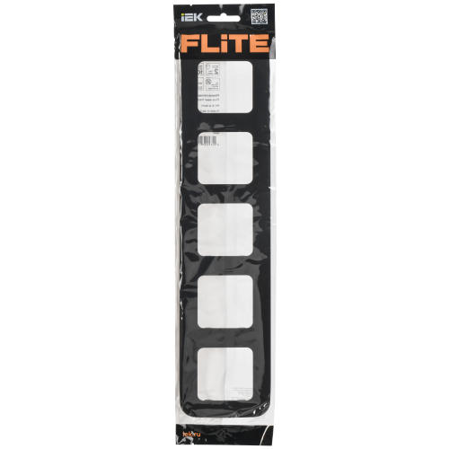 FLITE Рамка 5-местная РУ-5-А-ФлЧ черный IEK FLITE Рамка 5-местная РУ-5-А-ФлЧ черный IEK
