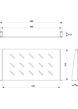 Полка консольная перфорированная SH-J017-1U-315-BK 19дюйм 1U Г=315мм RAL 9004 черн. Cabeus 8626c
