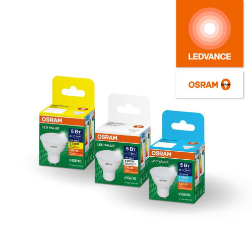 Лампа светодиодная LED G4 Value LVPAR16100 10W/927 CRI95 10Вт 2700К 1000лм рефлектор матов. GU10 170-250В OSRAM 4058075581722 Лампа светодиодная LED G4 Value LVPAR16100 10W/927 CRI95 10Вт 2700К 1000лм рефлектор матов. GU10 170-250В OSRAM 4058075581722