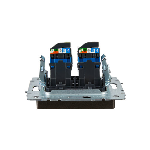 BRITE Розетка компьютерная двойная RJ45 кат.6 РК11-2-БрТБ темная бронза IEK BRITE Розетка компьютерная двойная RJ45 кат.6 РК11-2-БрТБ темная бронза IEK