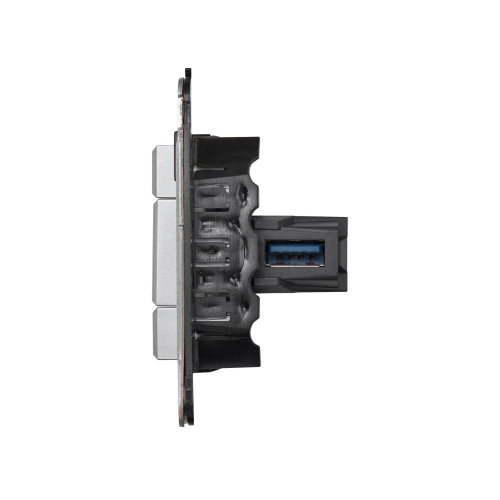 USB 3.0 розетка одинарная в стену, тип А-А, Avanti, закаленная сталь USB 3.0 розетка одинарная в стену, тип А-А, Avanti, закаленная сталь