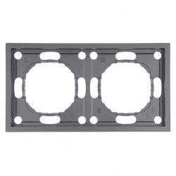 Рамка STEKKER, PFR00-5002-10 2-местная, серия Эмили, платиново-серый, soft touch