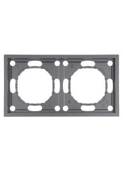 Рамка STEKKER, PFR00-5002-10 2-местная, серия Эмили, платиново-серый, soft touch