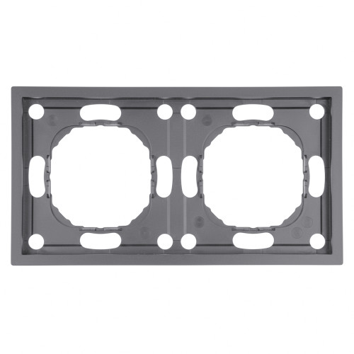 Рамка STEKKER, PFR00-5002-10 2-местная, серия Эмили, платиново-серый, soft touch