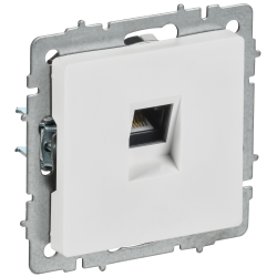 BRITE Розетка компьютерная RJ45 кат.6 РК11-БрАБ арктический белый IEK