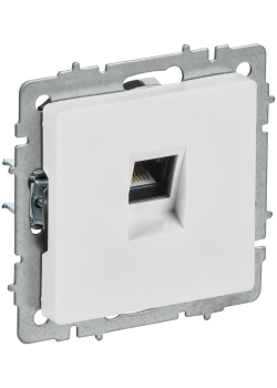 BRITE Розетка компьютерная RJ45 кат.6 РК11-БрАБ арктический белый IEK
