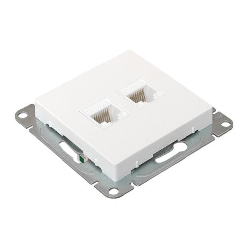 Механизм роз. RJ45 - 2шт, (cat5), бел. Эпика EKF Механизм роз. RJ45 - 2шт, (cat5), бел. Эпика EKF