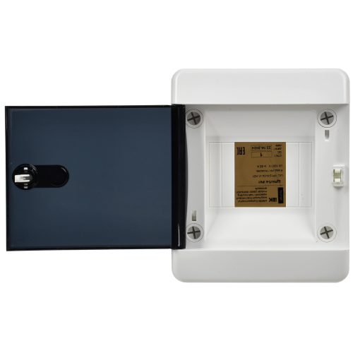 UNION Compact Корпус пластиковый ЩРН-П-4 IP41 черная прозрачная дверь IEK