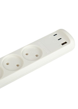 Удлинитель электрический U-3-3m-USB-W 3 розетки + 3xUSB A+C 3м 10А бел. Эра Б0069076