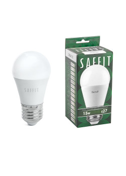 Лампа светодиодная SAFFIT SBG4515 Шарик E27 15W 230V 4000K