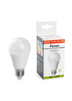 Лампа светодиодная низковольтная Feron LB-192 Шар E27 10W 12-48V 4000K