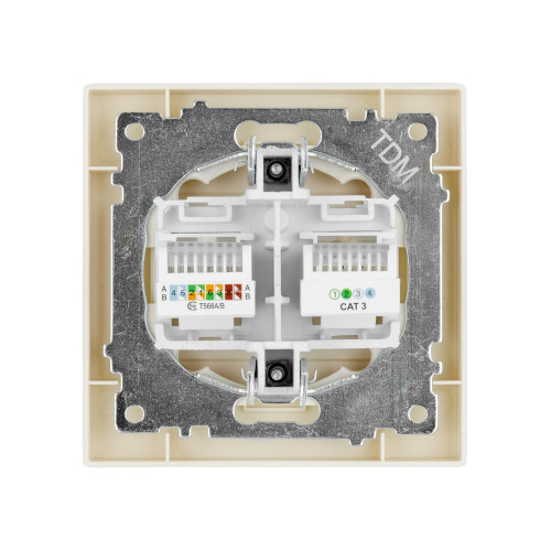 Розетка телефонная RJ11 + компьютерная RJ45 сл. кость Розетка телефонная RJ11 + компьютерная RJ45 сл. кость