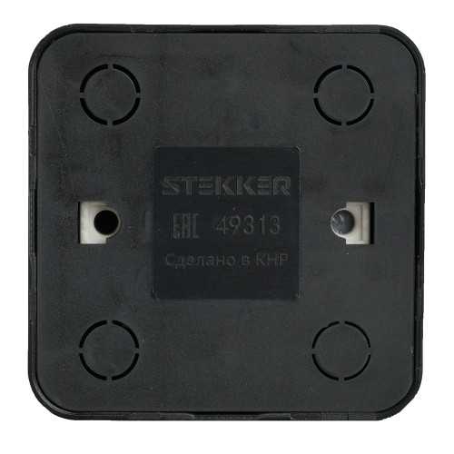 Розетка 1-местная б/з открытой установки, STEKKER, 250В, 10А, IP20, серия София, черный, MST10-11-02 Розетка 1-местная б/з открытой установки, STEKKER, 250В, 10А, IP20, серия София, черный, MST10-11-02