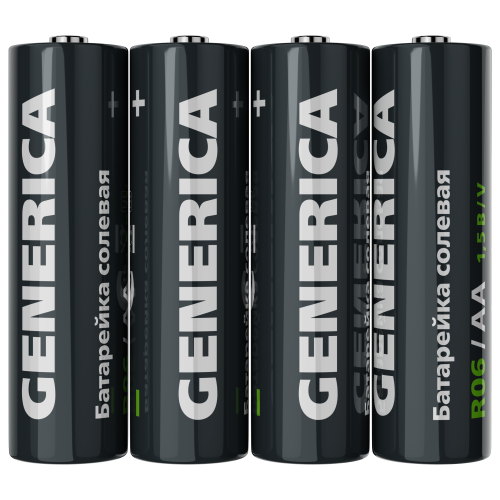 Батарейка солевая R06/AA (4шт/пленка) GENERICA Батарейка солевая R06/AA (4шт/пленка) GENERICA