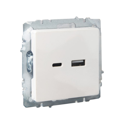 BRITE Розетка USB A+C 18Вт РЮ11-1-БрЖ жемчуг IEK BRITE Розетка USB A+C 18Вт РЮ11-1-БрЖ жемчуг IEK
