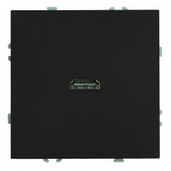 Розетка HDMI 2.0 Type A (механизм), серия Эмили, STEKKER, RST00-5118-05, черный уголь, soft touch