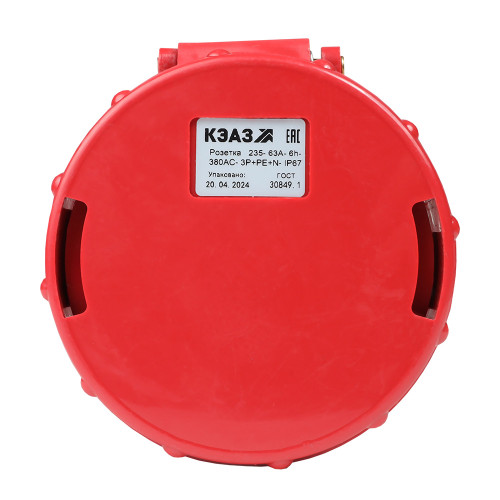 Розетка кабельная 235-63А-6h-380AC-3P+PE+N-IP67