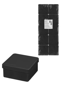 Коробка расп., двухкомп. для прямого монтажа ОП 80х80х40 мм, IP66, 8 вх., HF, черная, (10 шт) TDM