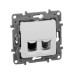ETIKA Розетка двойная RJ11+RJ45 кат.5E UTP белый ETIKA Розетка двойная RJ11+RJ45 кат.5E UTP белый