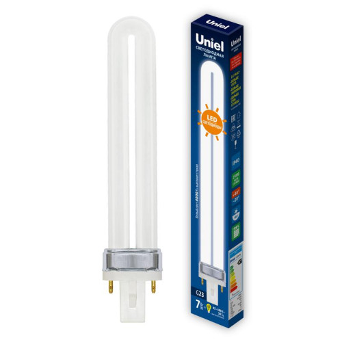 Лампа светодиодная LED-PL-7W/4000K/G23/FR PLZ03WH 7Вт форма PL матов. 4000К бел. свет картон Uniel UL-00005662