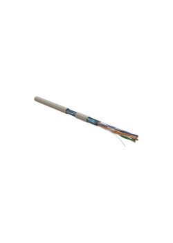 Кабель витая пара F/UTP кат.5E 4х2х24AWG solid PVC FUTP4-C5E-S24-IN-PVC-GY-305 сер. (м) Hyperline 42052