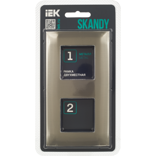 SKANDY Рамка 2-местная SK-F32N металл никель IEK SKANDY Рамка 2-местная SK-F32N металл никель IEK