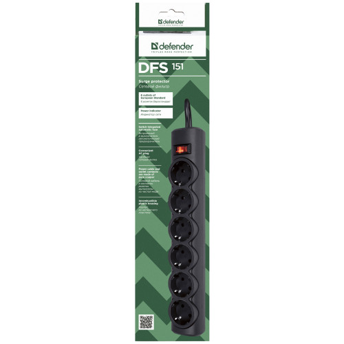 Defender DFS 151 (1.8 м, 6 розеток)