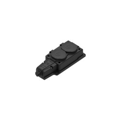 MULTISET Колодка 2х розетка 2К+З каучуковая 16 А/250 В IP44 ЧЁРНАЯ