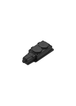 MULTISET Колодка 2х розетка 2К+З каучуковая 16 А/250 В IP44 ЧЁРНАЯ