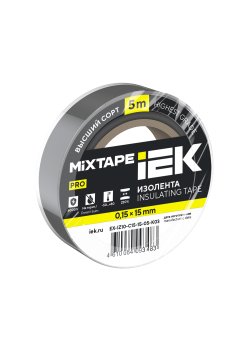 MIXTAPE PRO Изолента 0,15х15мм серая 5м IEK