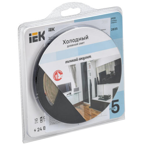 Лента светодиодная 5м LSR-2835W120-12-IP20-24В IEK