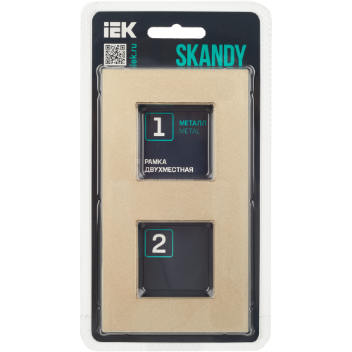 SKANDY Рамка 2-местная SK-F32Sh металл шампань IEK SKANDY Рамка 2-местная SK-F32Sh металл шампань IEK