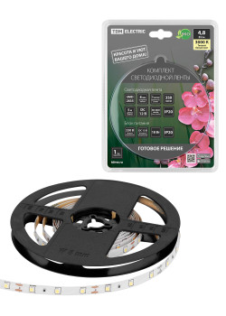 Комплект светодиодной ленты SMD2835-60 LED/м-12 В-4,8 Вт/м-IP20-3000 К (3 м), 18 Вт TDM
