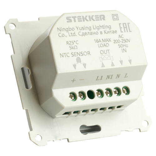 Терморегулятор механический для теплого пола (механизм), STEKKER GLS00-7117-02, 250В, 3500Вт, серия Катрин, шампань Терморегулятор механический для теплого пола (механизм), STEKKER GLS00-7117-02, 250В, 3500Вт, серия Катрин, шампань